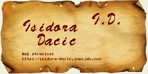 Isidora Dačić vizit kartica